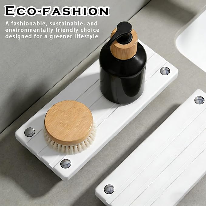 2PCS Instant Dry Sink Caddy for Bathroom Counter, Durable Kitchen Sink Organizer - Image 4