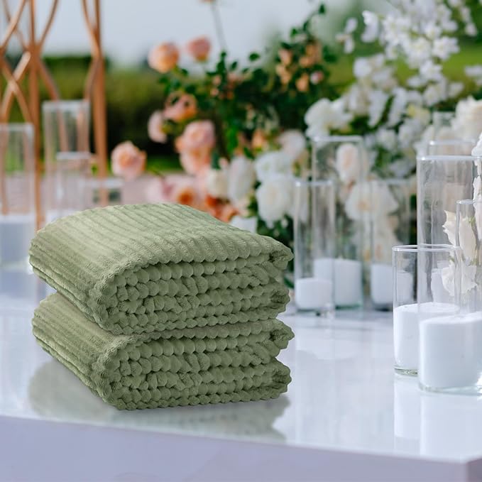Buryeah 12 Pcs Flannel Throw Blanket Bulk 50 x 60 Inch Wedding Throw Blanket - Image 5