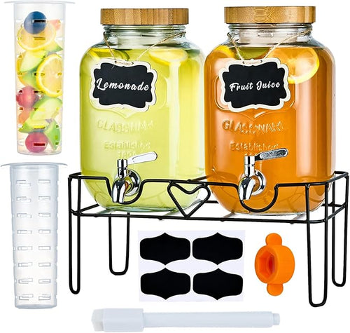 2 Pack1Gallon Glass Drink Dispenser by SHOREHAO