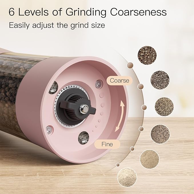 Ultrean Electric Salt and Pepper Grinder Set, USB-C Rechargeable, Salt and - Image 3
