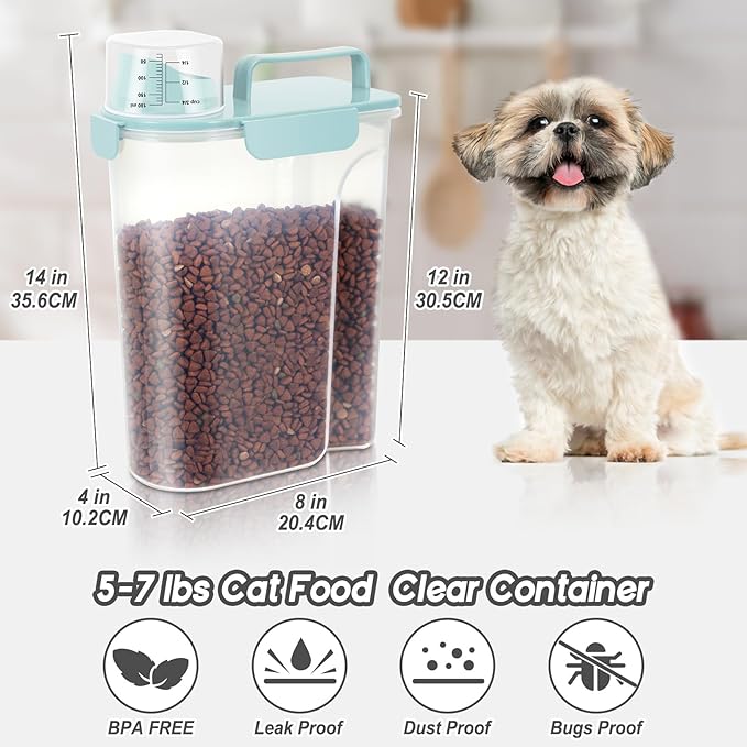 LEAWALK 5Lbs Airtight Cat Dog Food Storage Container - Image 2