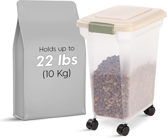 IRIS USA Airtight Dog Food Storage Container, WeatherPro, Removable Wheels - Image 2