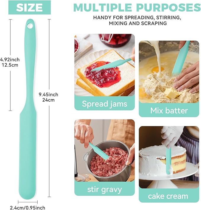 4 Pcs Silicone Jar Spatula Set, Sourdough Spurtle, Jar Scraper, Long Handle - Image 2