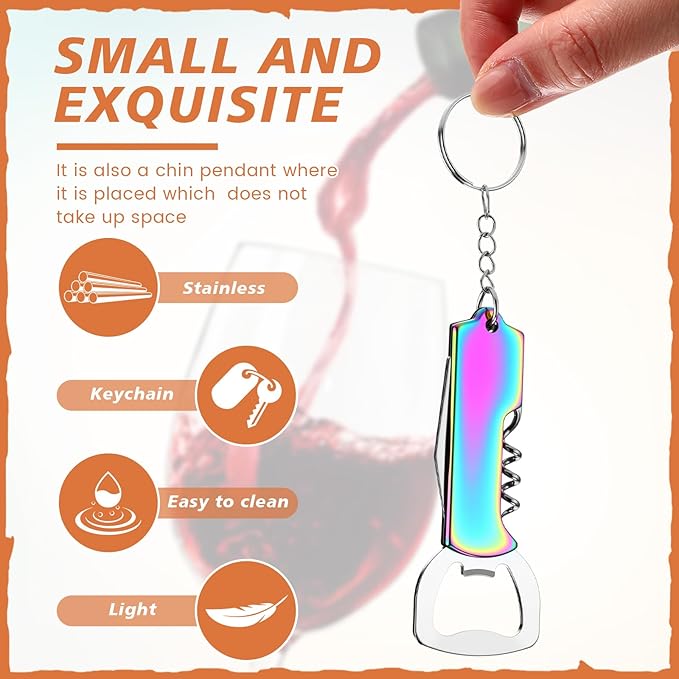 Ziliny 24 Pcs Bottle Opener Keychain Bulk Wine Bottle Beer Opener Keychain - Image 3