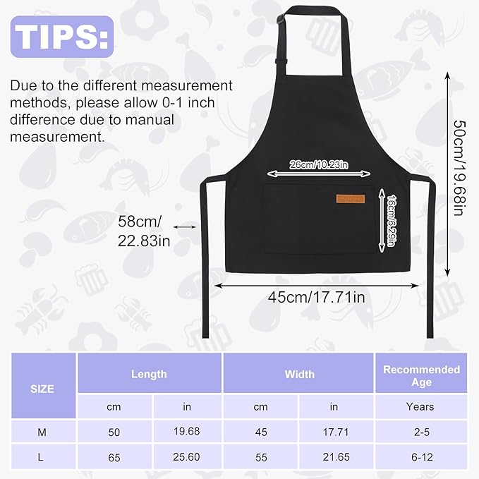 2 Pack Stripes Kids Apron, Kids Cooking Aprons - Image 2