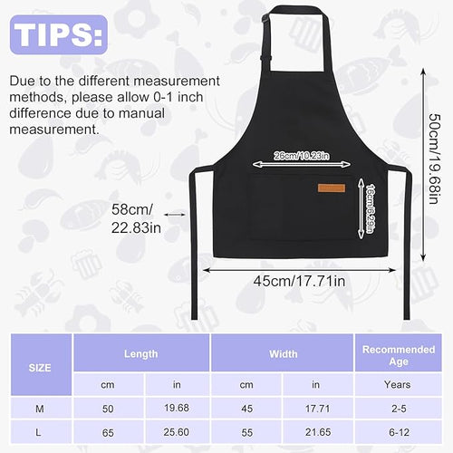 2 Pack Stripes Kids Apron, Kids Cooking Aprons - Image 2