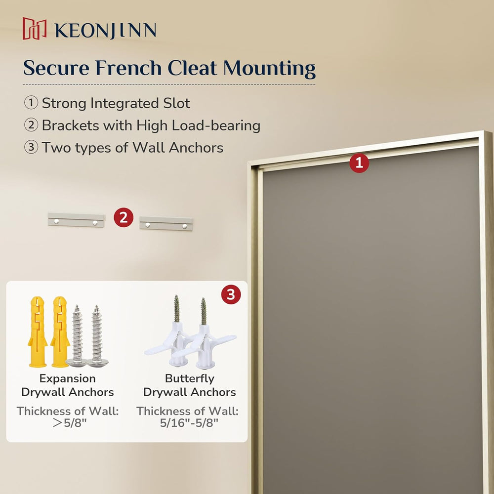 Keonjinn Brushed Nickel Bathroom Mirrors for Over Sink 24" x 30", R...