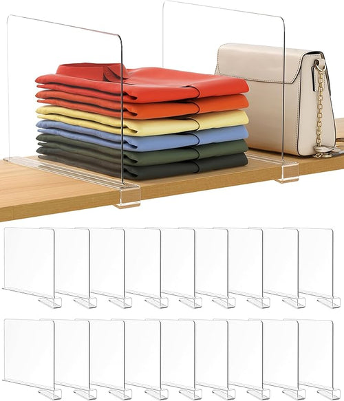 18 Pack 12 Inches Clear Shelf Dividers by Famyards