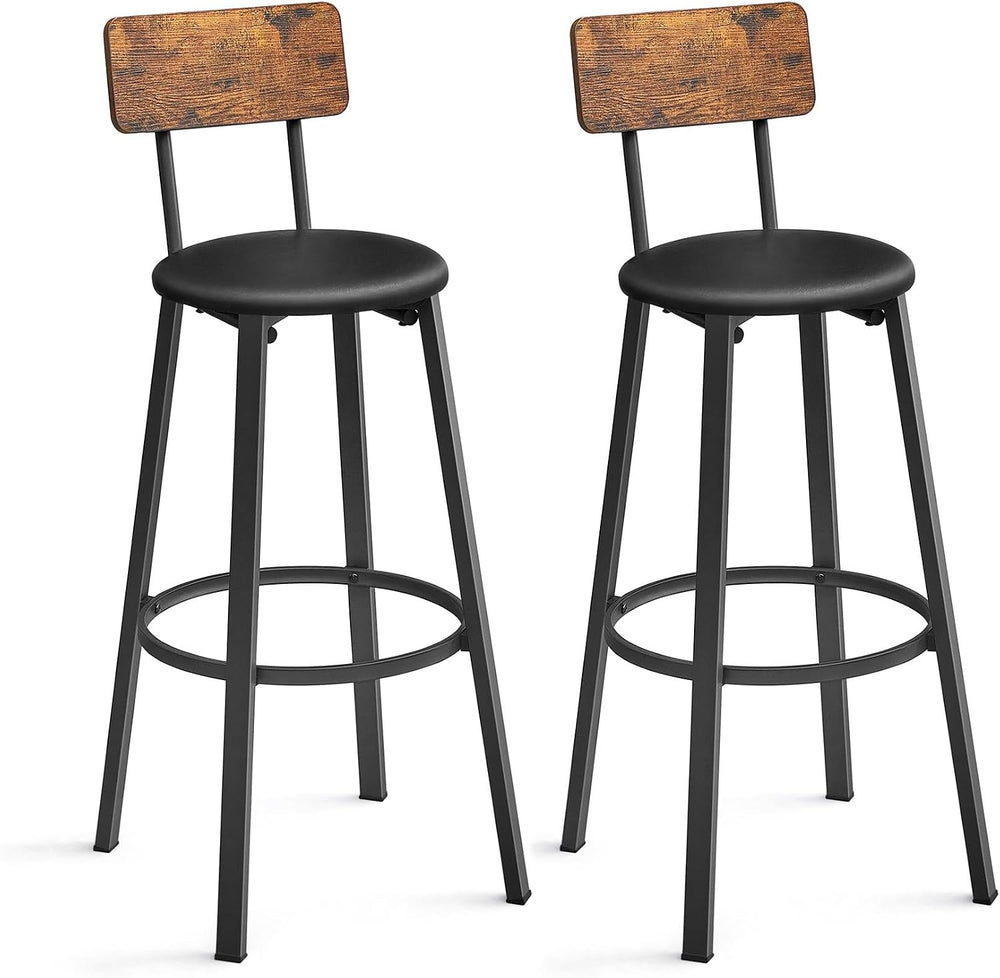VASAGLE Bar Table 15.7 x 39.4 x 35.4 Inches, Rustic Brown and Ink Black ULBT1...