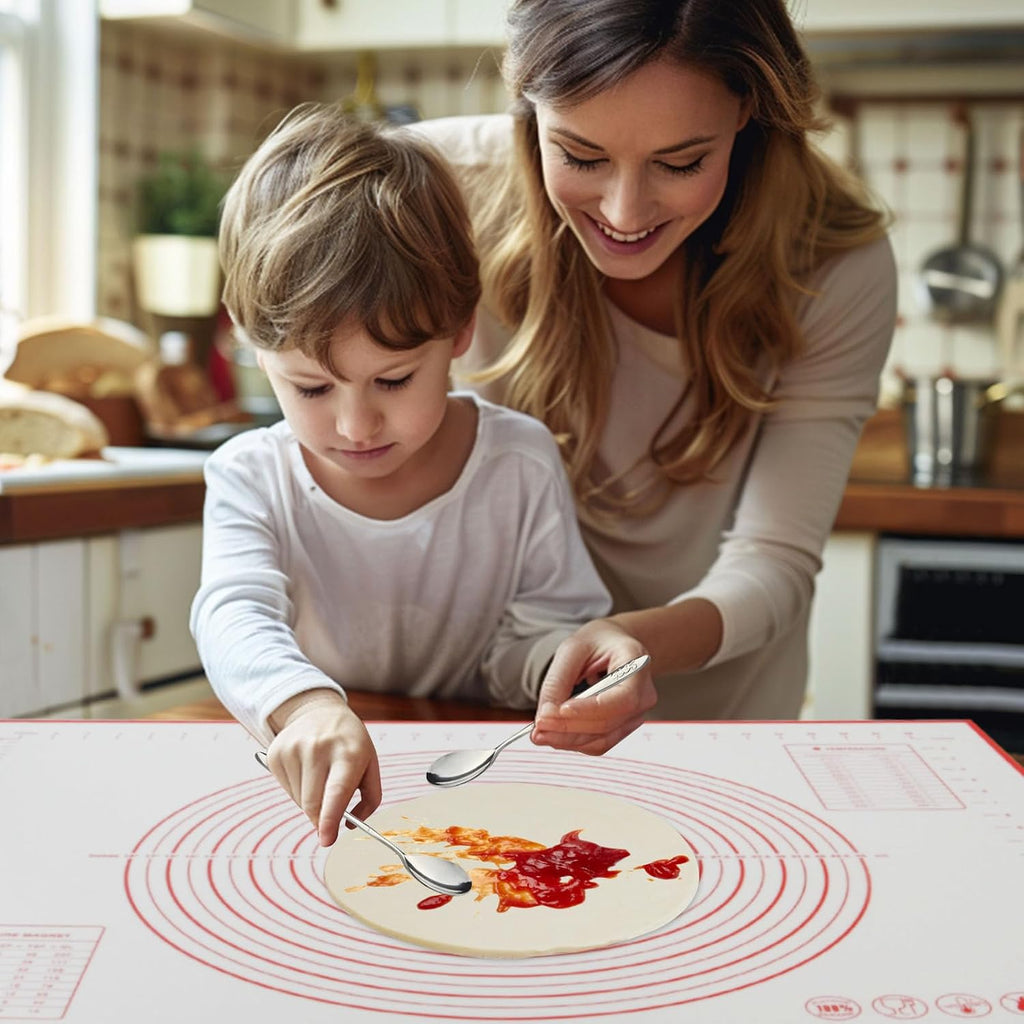 Dough Mat Pastry Silicone Baking Mats 32x24" Red for Rolling Dough Kneading Sheet Sourdough Bread Baking Supplies