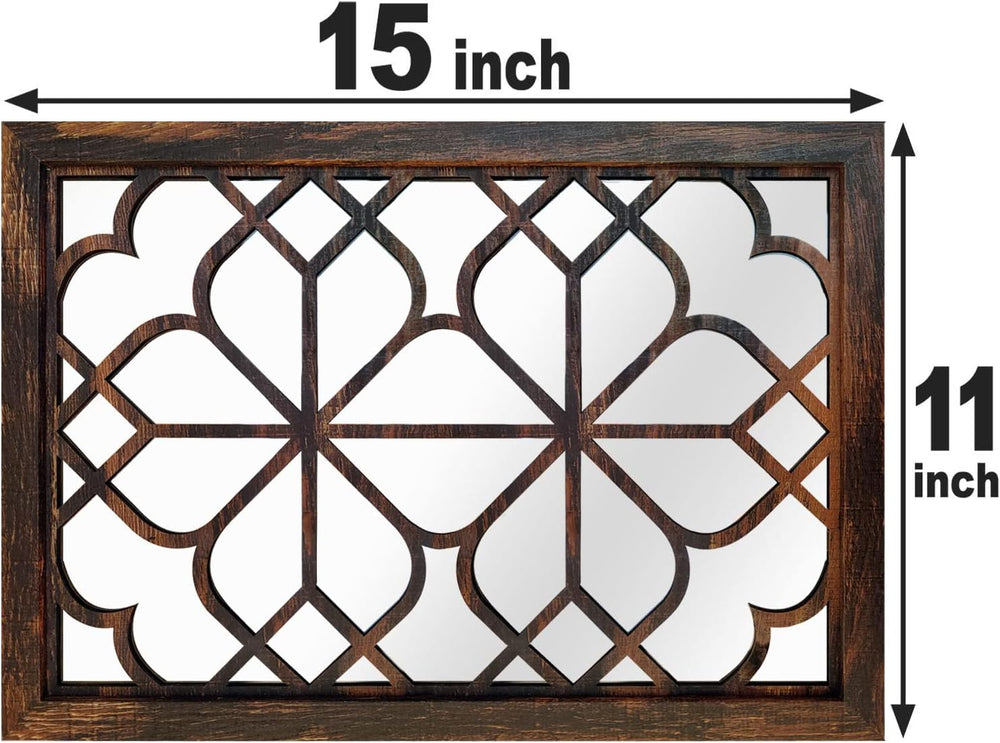 Wocred Set of 2 Rectangular Wall Mirror,Gorgeous Rustic Farmhouse Accent Mirr...