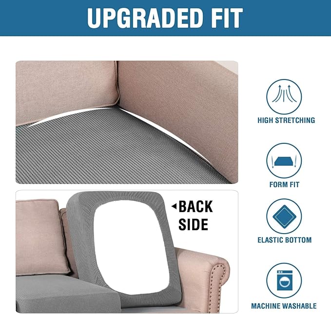 H.VERSAILTEX Super Stretch Individual Seat Sofa Covers Slipcover Sets Thick - Image 6