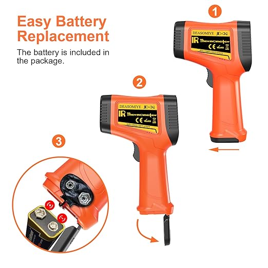 -58°F to 2732°F Digital Infrared Thermometer Gun, 50:1 Distance Ratio Laser