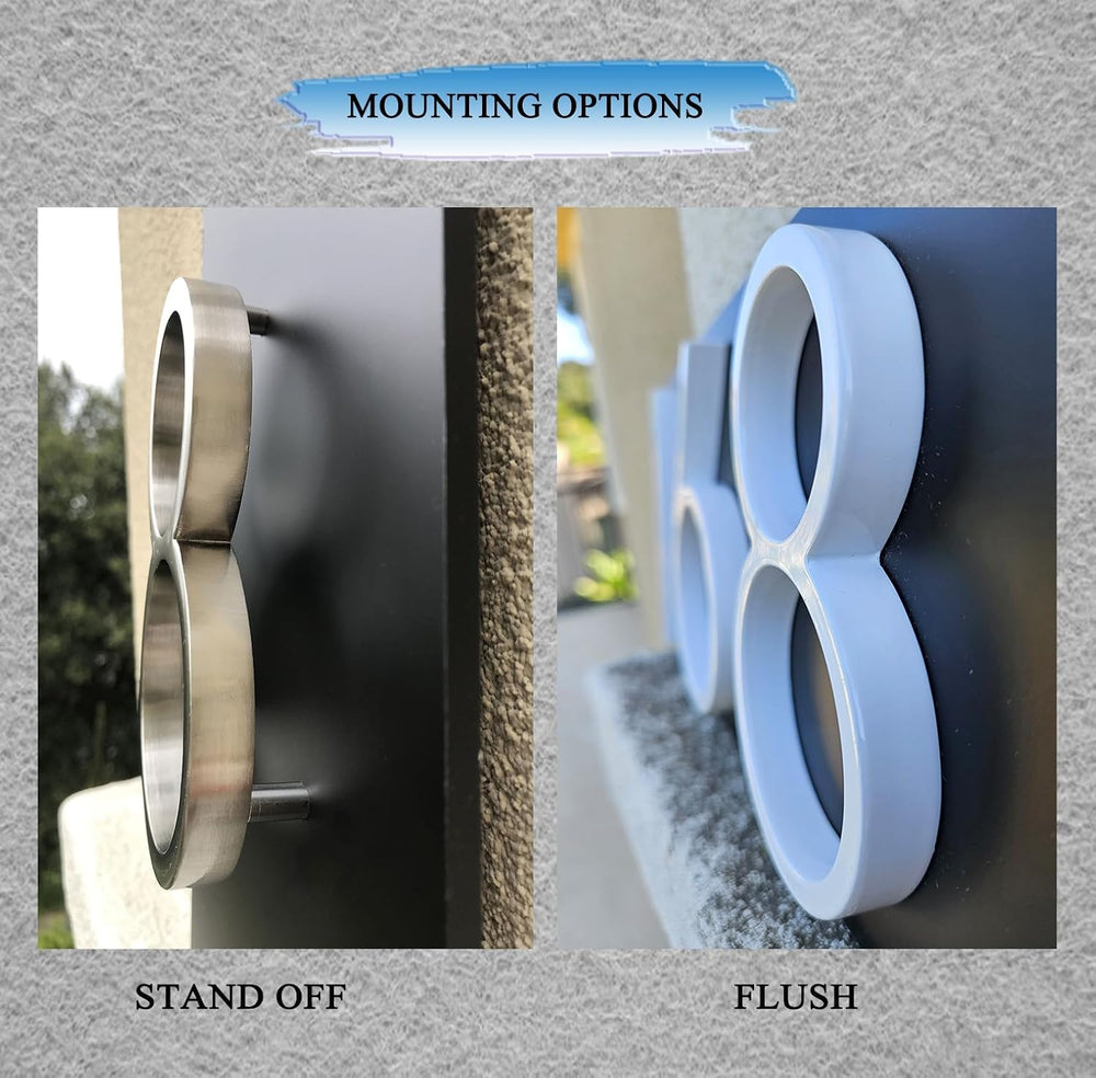 Personalized Address Plaque with Metal House Numbers for Outside-Display Your...