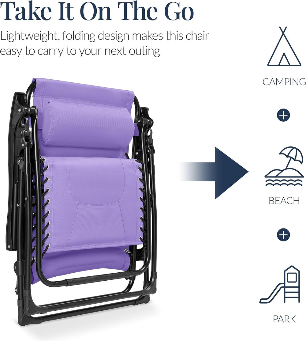 Best Choice Products Oversized Padded Zero Gravity Chair, Folding Outdoor Pat...