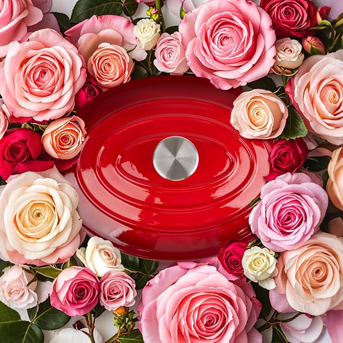 5.5 Quart Oval Enameled Cast Iron Dutch Oven Pot
