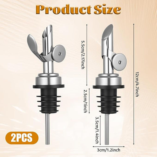 2 PCS Oil Spout, Olive Oil Dispenser Spout, Liquor Pour Spouts Self Closing - Image 2