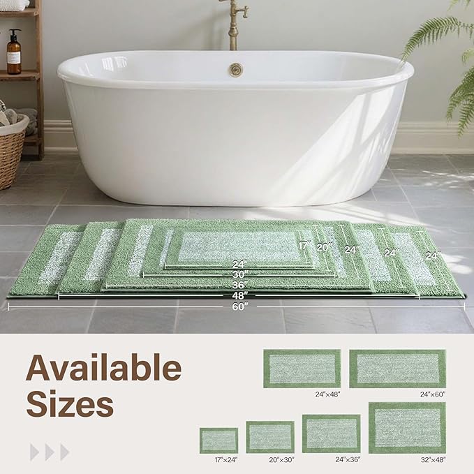 70x24 Long Bathroom Rugs Washable Non Slip, Soft Absorbent Quick Dry Mats - Image 6