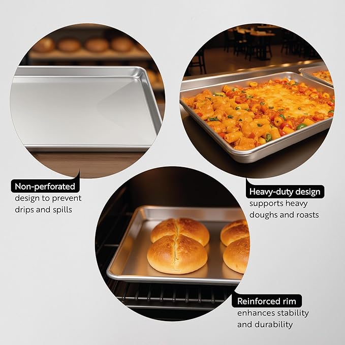 Restaurantware Met Lux 18 x 13 Inch Industrial Baking Pan 1 Heavy-Duty Bakery - Image 3