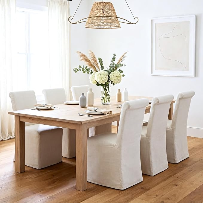 chairus Slipcovered Parsons Dining Chairs Set of 2, Upholstered Dining Room C...