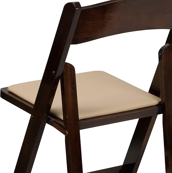 Flash Furniture 2 Pack HERCULES Series Fruitwood Wood Folding Chair with Viny...