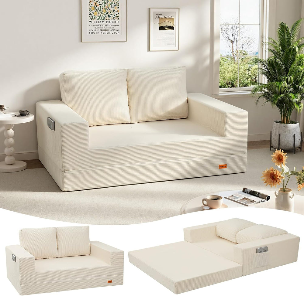 COMAX Futon Sofa Bed, Convertible Sofa Bed, Folding Boneless Couches