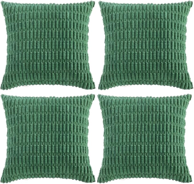 Fancy Homi 4 Packs Green Decorative Throw Pillow Covers 18x18 Inch by Fancy+Homi