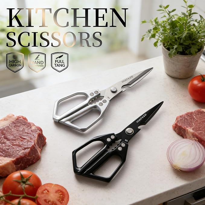 Kitchen Scissors Set 2PCS, Kitchen Shears Heavy Duty Poultry Shear Japan Meat - Image 4