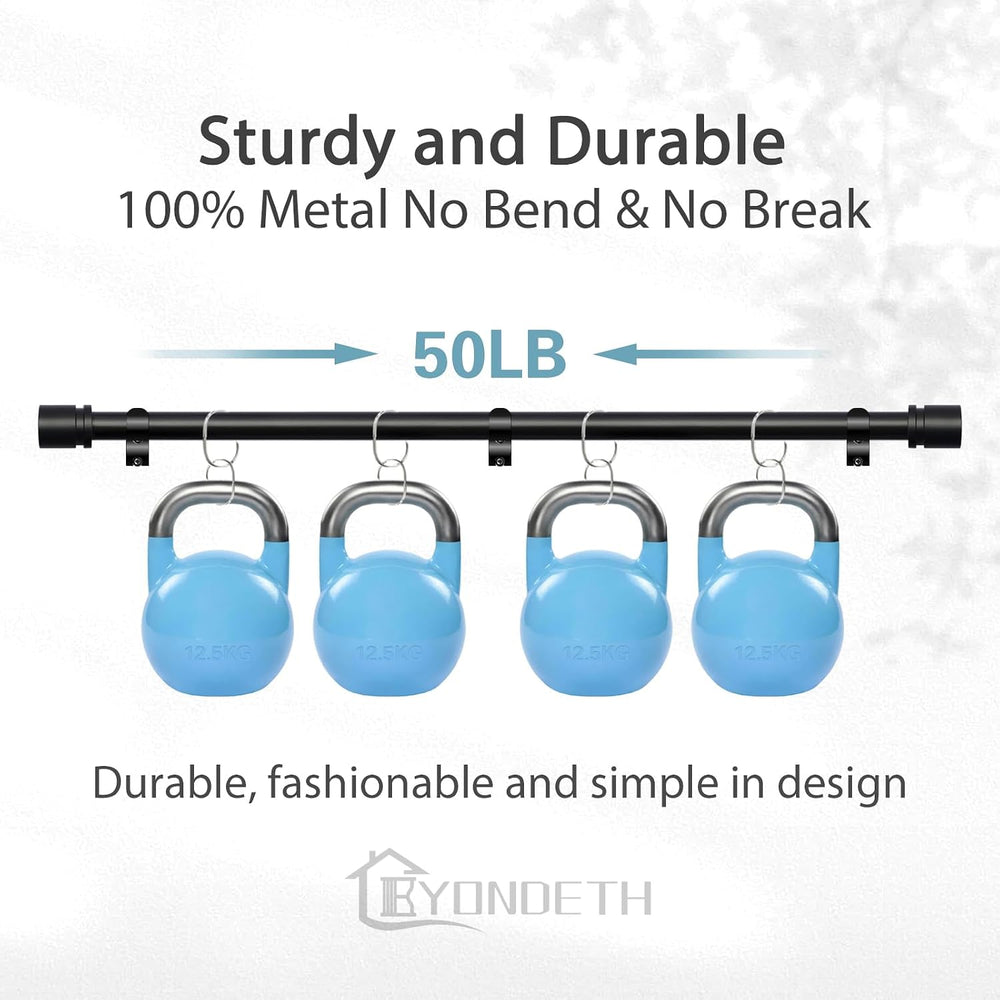 Byondeth Curtain Rods 16 to 144 Inches, 1 Inch Splicing Adjustable Curtain Ro...