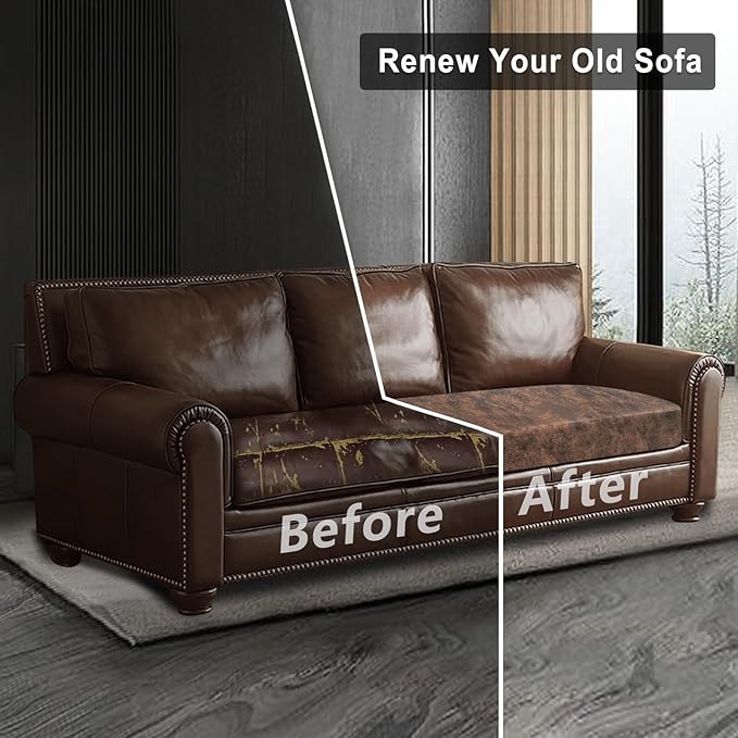 Leather Look Couch Cushion Covers Sofa Seat Slipcovers Sets Couches Furniture - Image 7