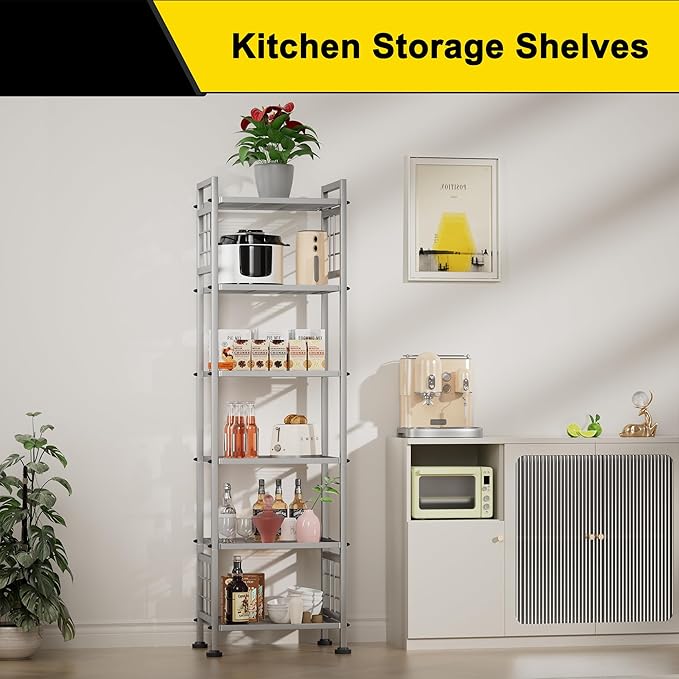 GIOTORENT 6-Wire Standing Storage Shelf, Metal Shelving Unit Pantry Rack - Image 6