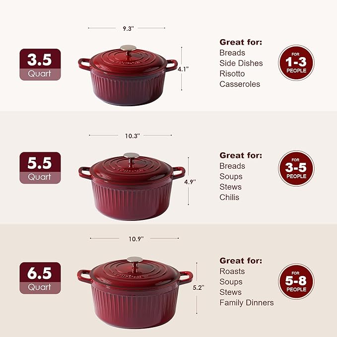 SENSARTE Enameled Cast Iron Dutch Oven Pot - Image 9