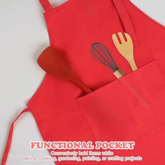 SINLAND Kids Apron with Pocket 2 Pack Children Chef Apron - Image 3