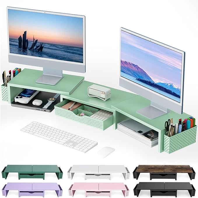 gianotter Dual Monitor Stand Riser, Desk Organizer