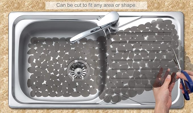 Bligli Pebble Sink Mat for Stainless Steel/Ceramic Sinks, 2 Pack PVC Sink - Image 4