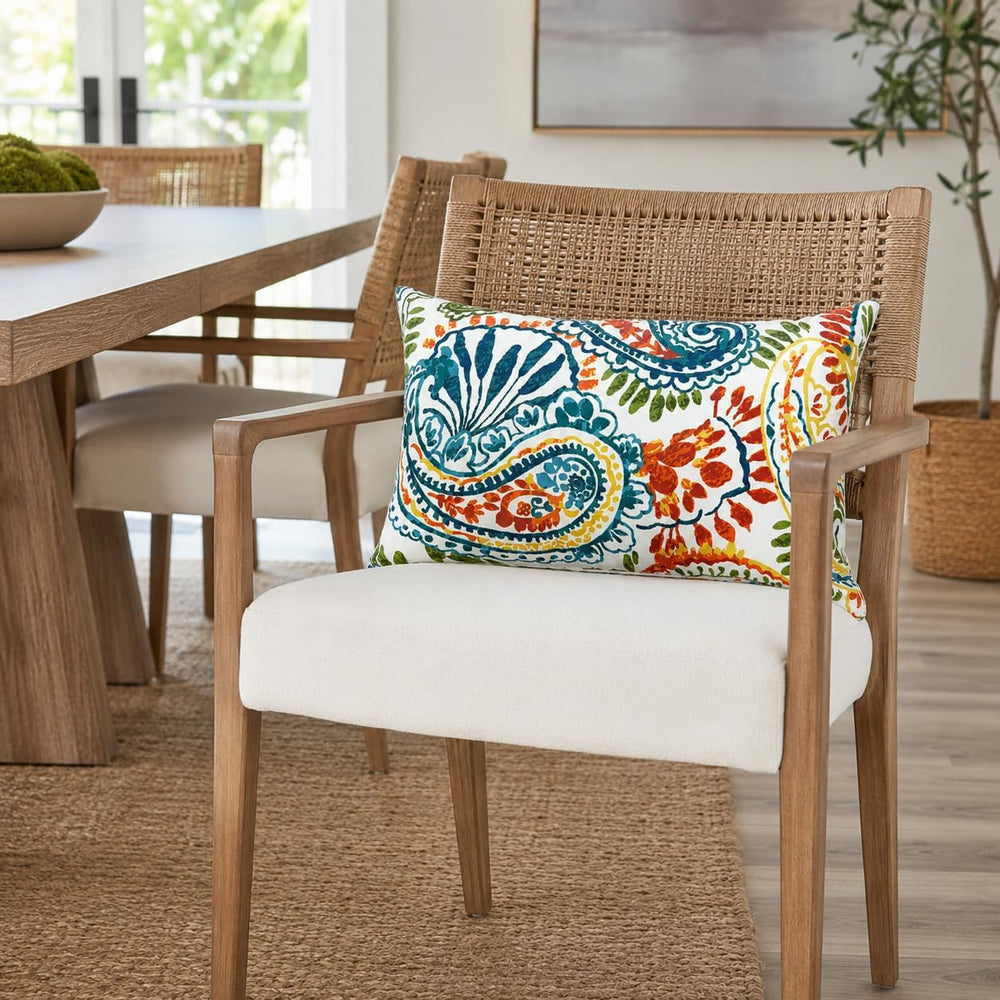 Outdoor Patio Lumbar Pillows Pack of 2, 12"x20" Fade Resistant Outd...