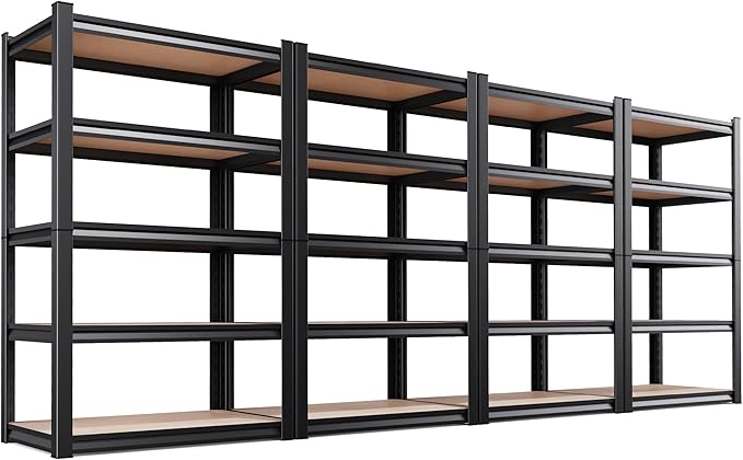 Set of 4 71"H-35"W-16D Garage Shelving-2050LBS 5 Tier Storage Shelves, by Unknown