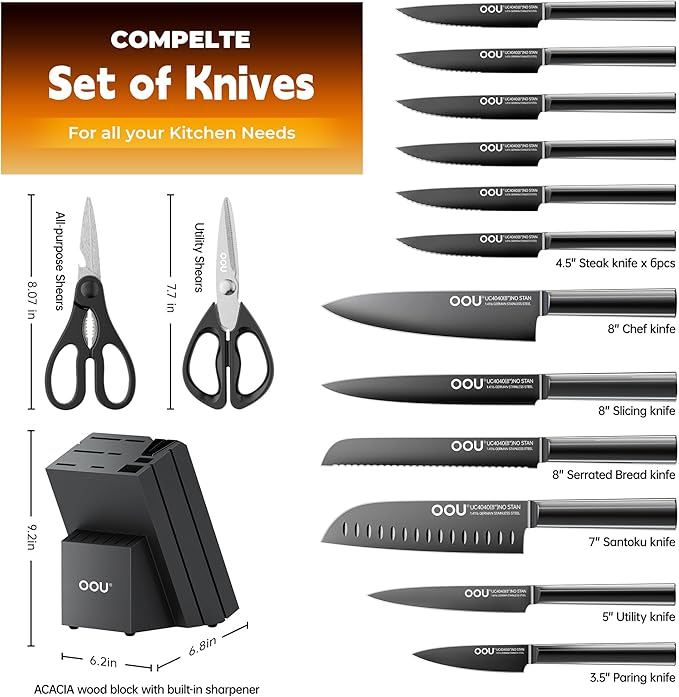 OOU Kitchen Knife Block Set - Image 5