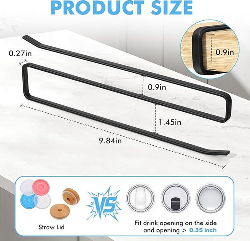 2 Pack Tumbler Lid Organizer, Under Cabinet Cup Lid Holder - Image 2