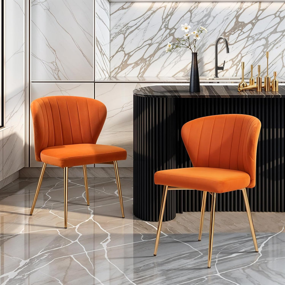 MOJAY Velvet Dining Chairs Set of 2, Modern Upholstered Dining Room Chairs wi...