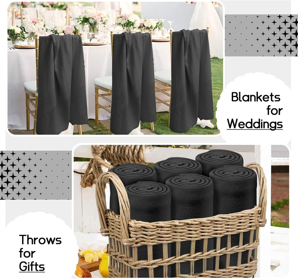 24 Pcs Soft Fleece Blankets Bulk 60 x 50 in, Lightweight Throw Blankets in Bu...