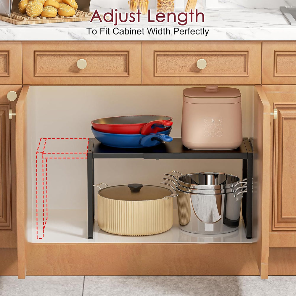 Expandable Kitchen Storage Shelves,110LBS Heavy Duty Metal Garage Shelving Un...