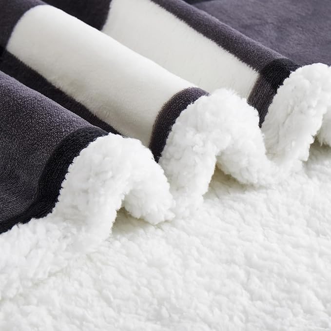 PU MEI Sherpa Blanket Fleece Throw Blanket Twin Plaid Thick Bed Blanket - Image 6