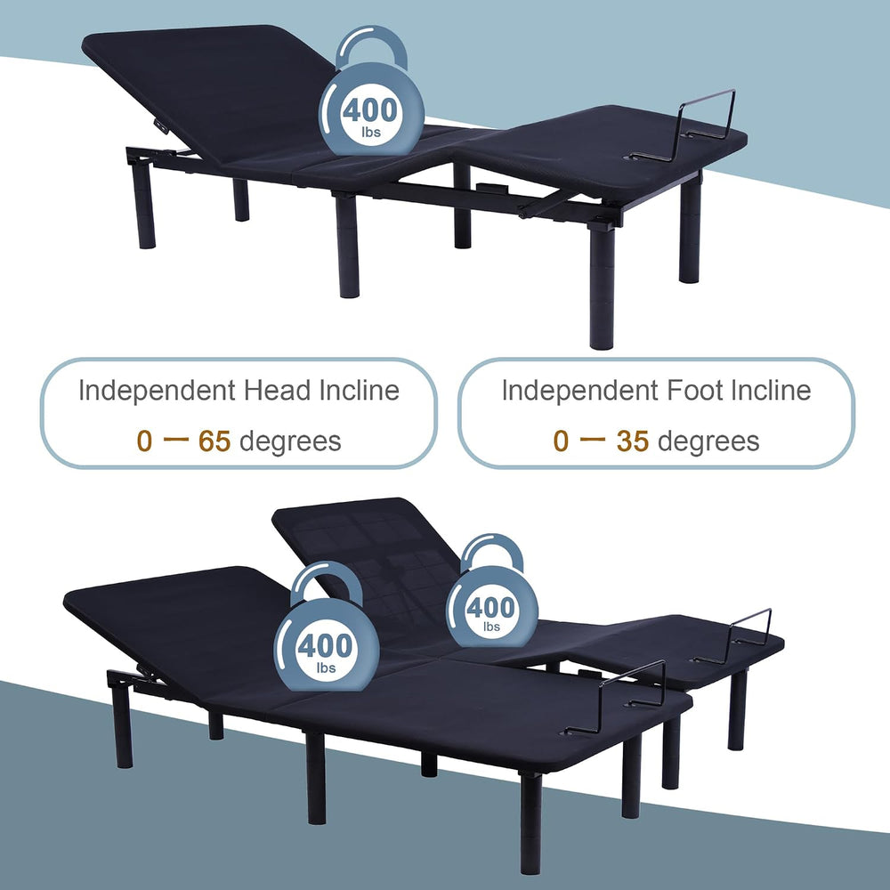 Adjustable Bed Frame TXL Bed Base for Bedroom, No Tools Assembly