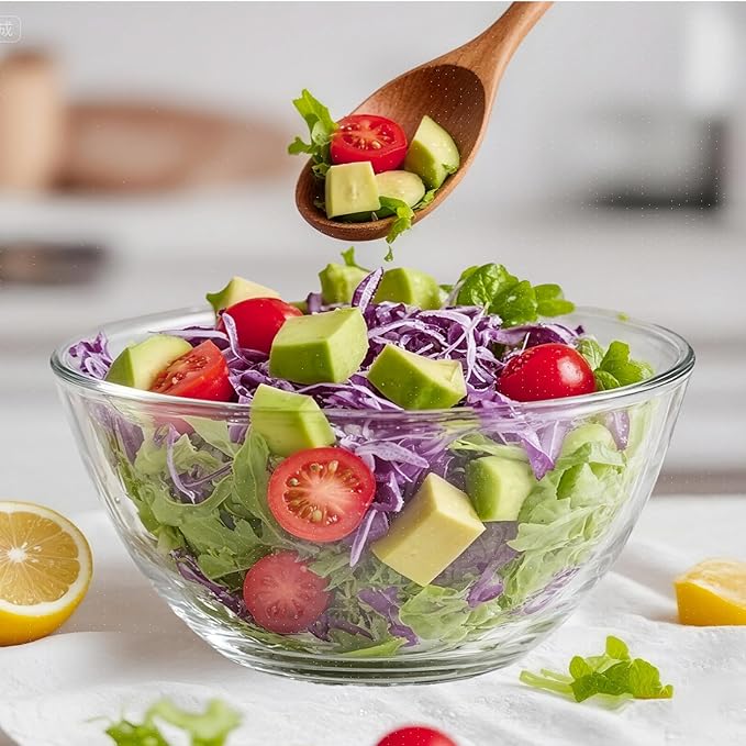 5 Quart Deep Big Glass Bowl