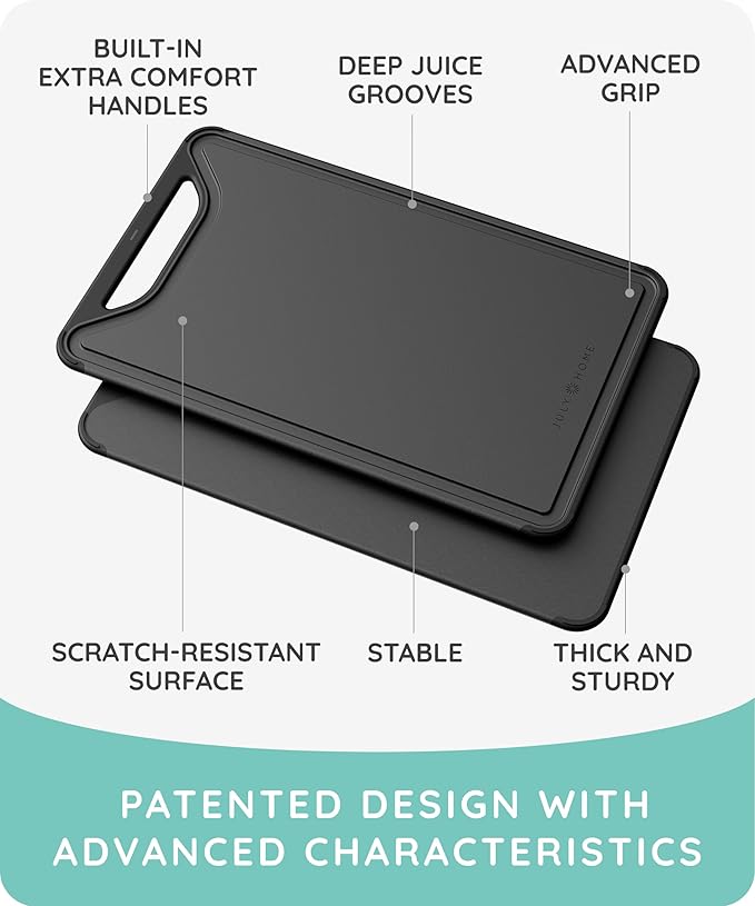 Cutting Boards for Kitchen, Plastic Cutting Board Set of 3, Dishwasher Safe - Image 2
