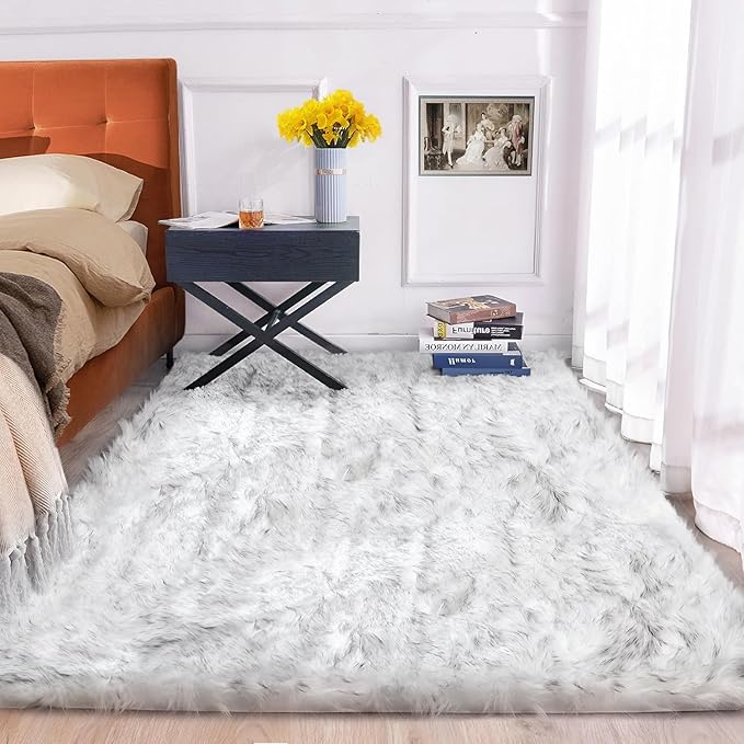 ORINOVA Gray and White Area Rug 6x9 Rugs - Image 9