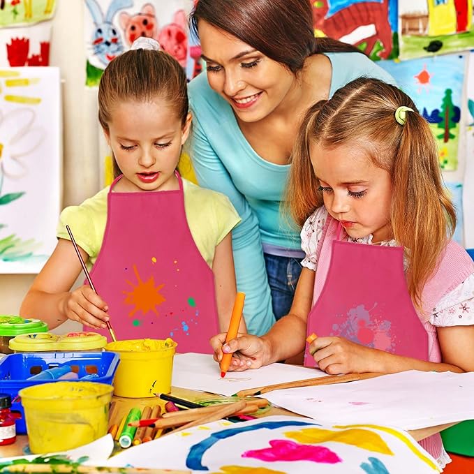 KUUQA 16/24/30/36/40Pcs Kids Apron Painting Aprons - Image 4