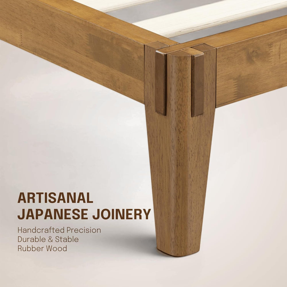Sapa Solid Wood Platform Bed Frame – Minimalist, Japanese Joinery, No Box Spr...