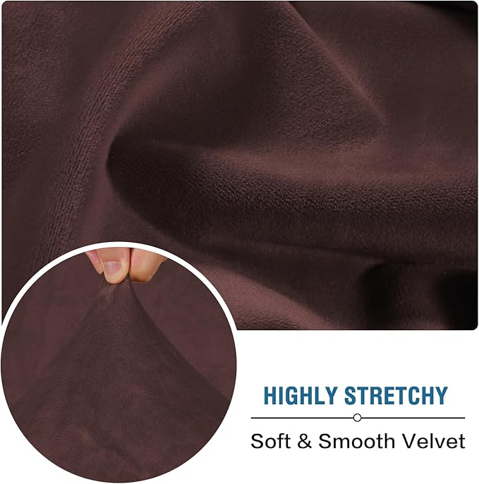 H.VERSAILTEX Velvet Stretch Individual Couch Cushion Cover Plush Cushion - Image 5